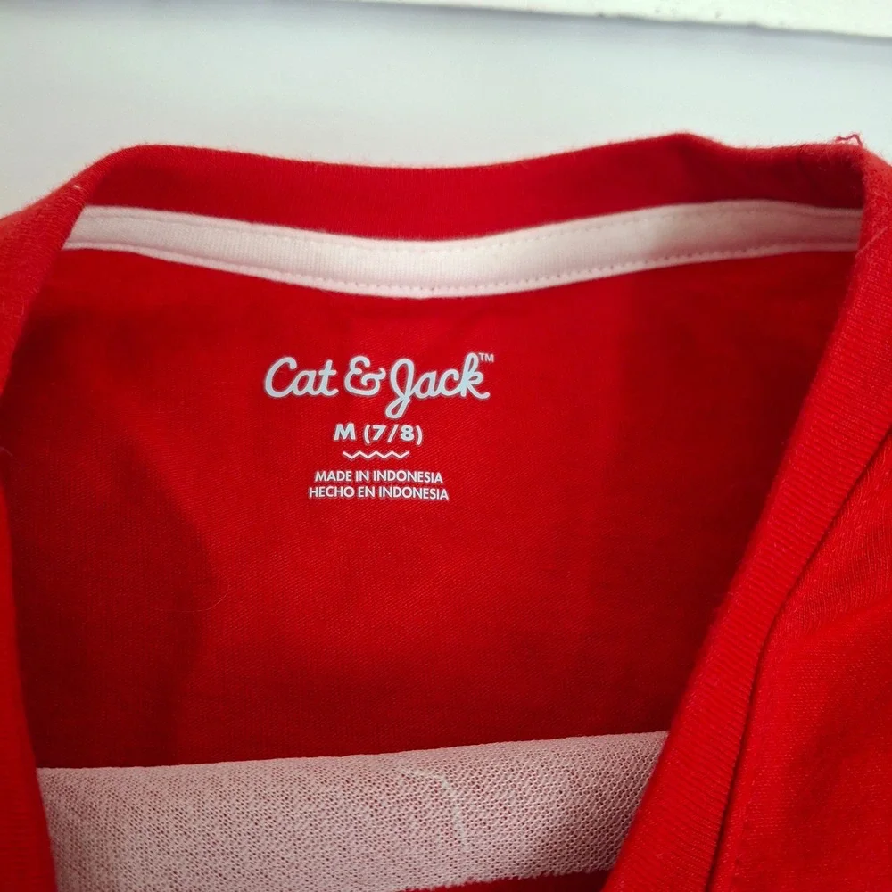 Cat Jack‎ Red Long Sleeve T Shirt Snowflake Sequin Girls Size M 7 8